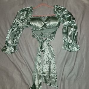 Light Green Silk top